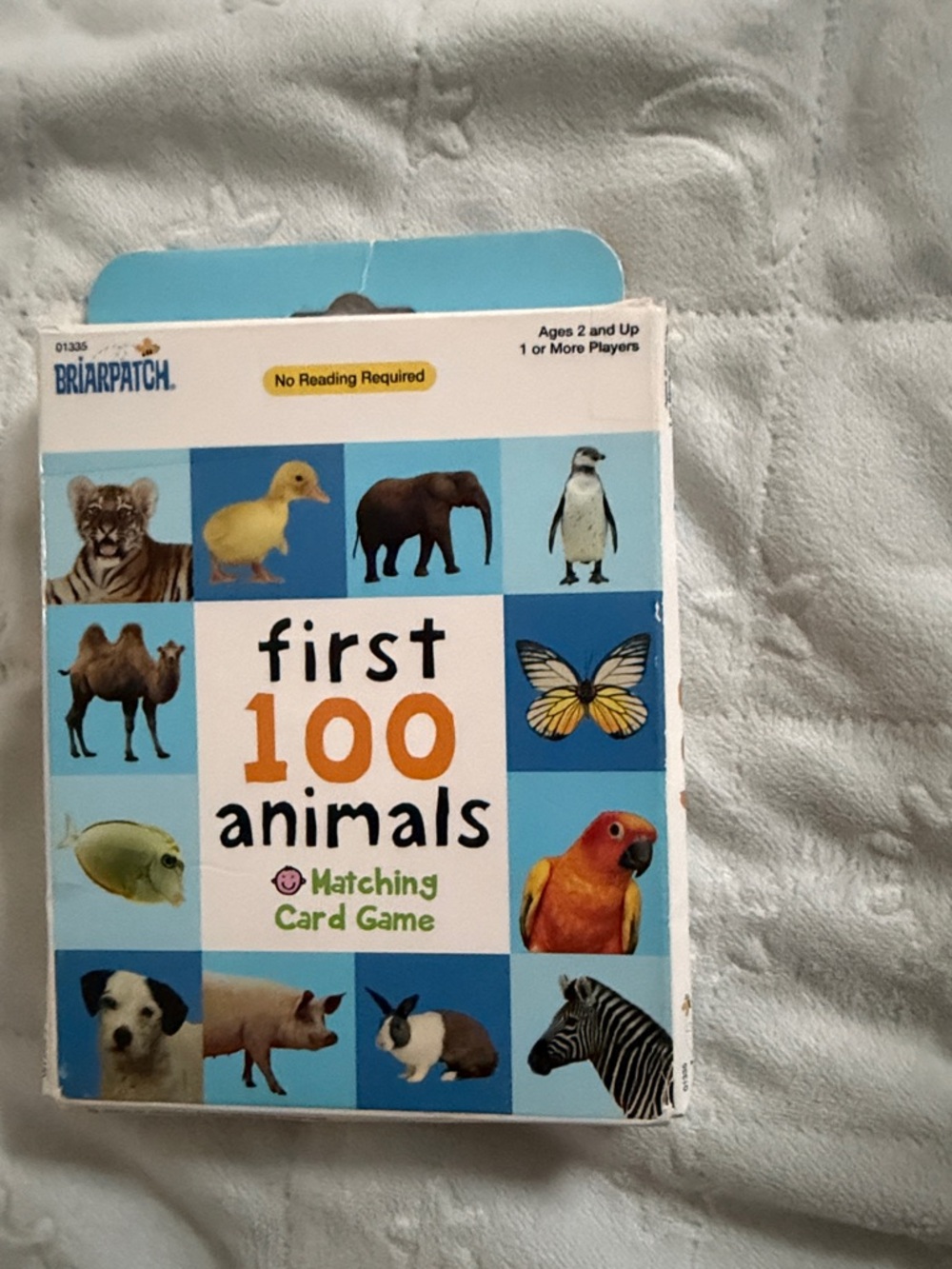First 100 Animals Matching Card Game - Blue